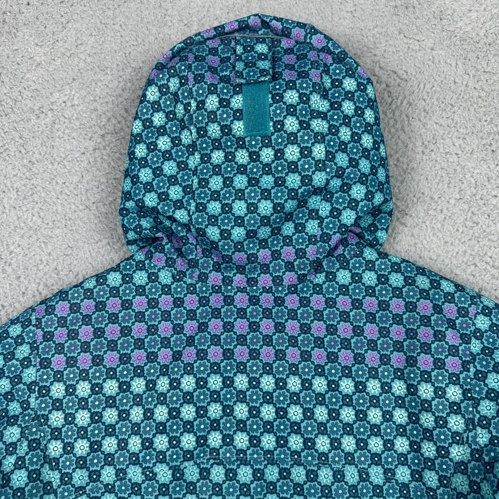 Columbia Omni-Heat Outgrown Sleeves‎ Winter Jacket Kids Medium Teal Floral Coat